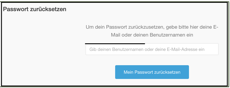 Passwort anfordern